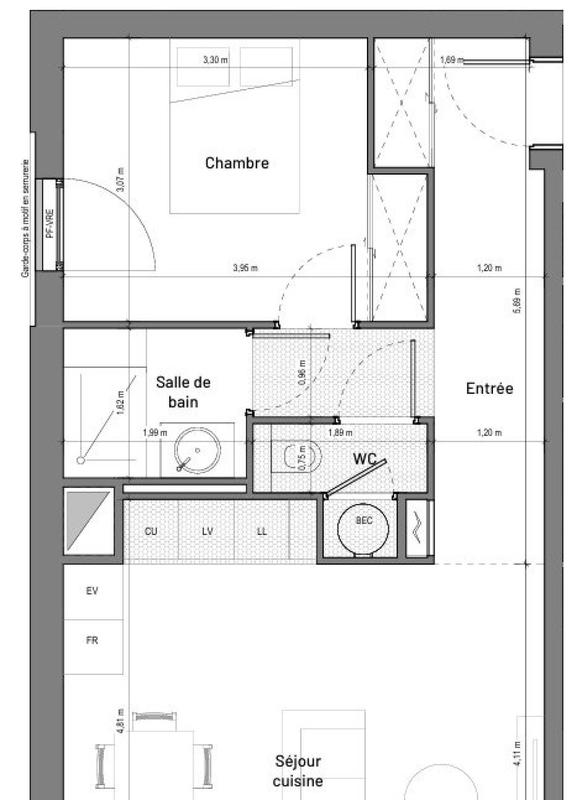 Appartement - 49 m² - 2 pièces