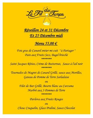 Menus de fêtes au Fil du Temps