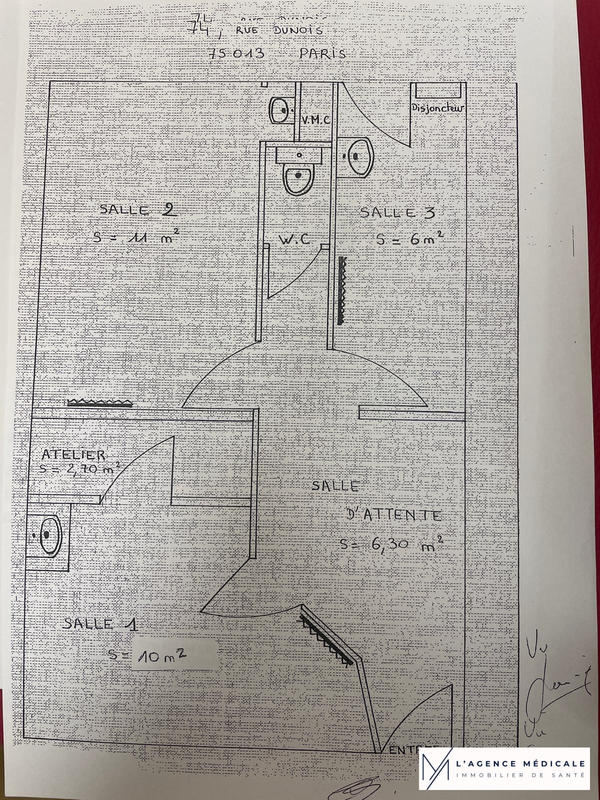 Bureau - 39 m² - 3 pièces