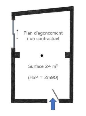 Bureau - 24 m² - 1 pièce