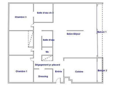 Appartement - 122 m² - 4 pièces