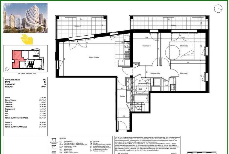 Appartement - 86 m² - 4 pièces