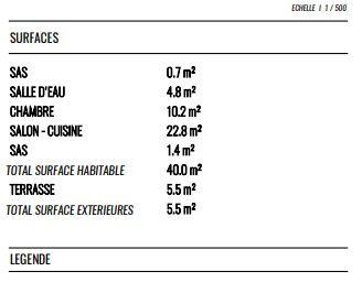 Appartement - 40 m² - 2 pièces