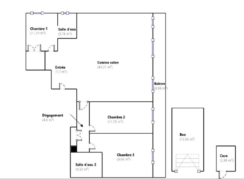 Appartement - 96 m² - 4 pièces