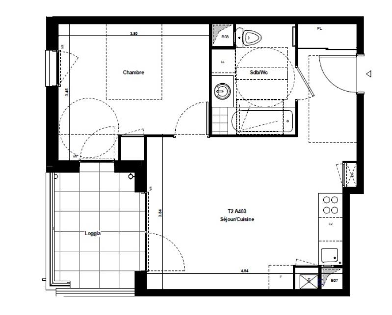 Appartement - 40 m² - 2 pièces