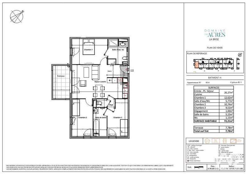 Appartement - 72 m² - 4 pièces