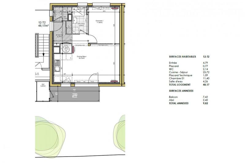Appartement - 48 m² - 2 pièces