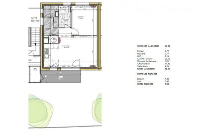 Appartement - 48 m² - 2 pièces