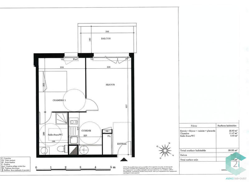 Appartement - 40 m² - 2 pièces