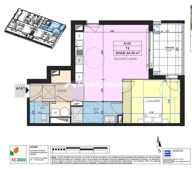 Appartement - 68 m² - 2 pièces