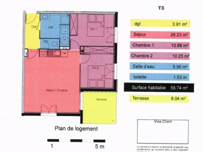 Appartement - 58 m² - 3 pièces