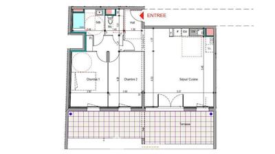 Appartement - 51 m² - 2 pièces