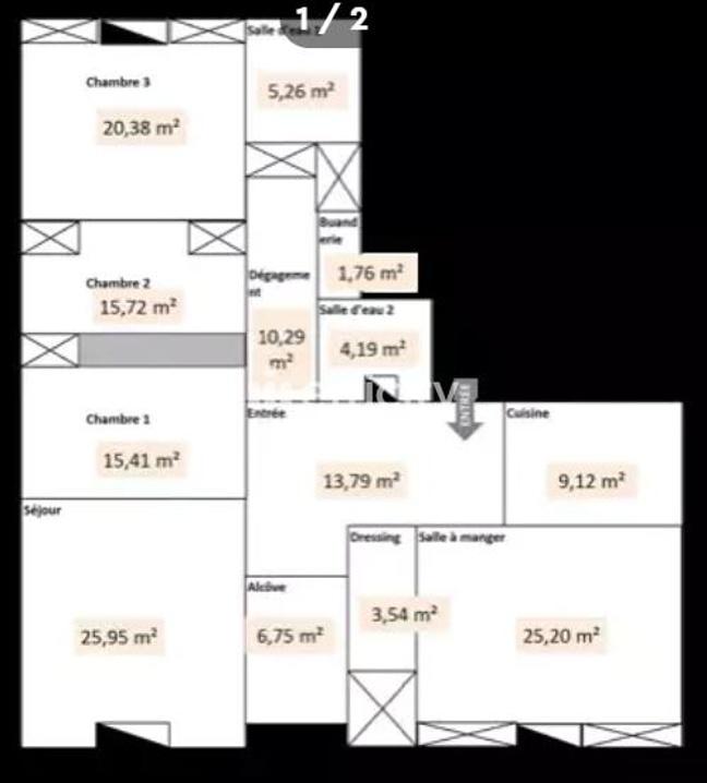 Appartement - 160 m² - 5 pièces