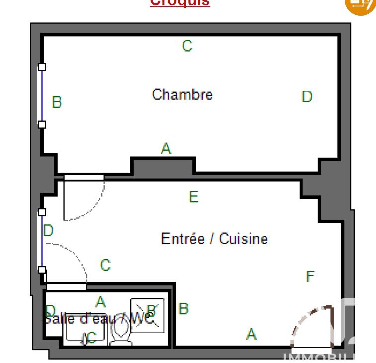 Appartement - 26 m² - 2 pièces