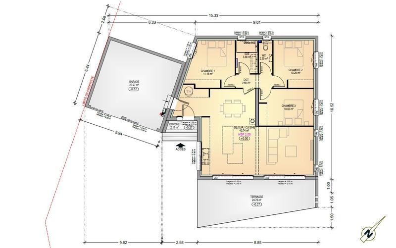 Maison - 85 m² - 4 pièces