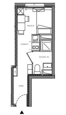 Appartement - 15 m² - 1 pièce