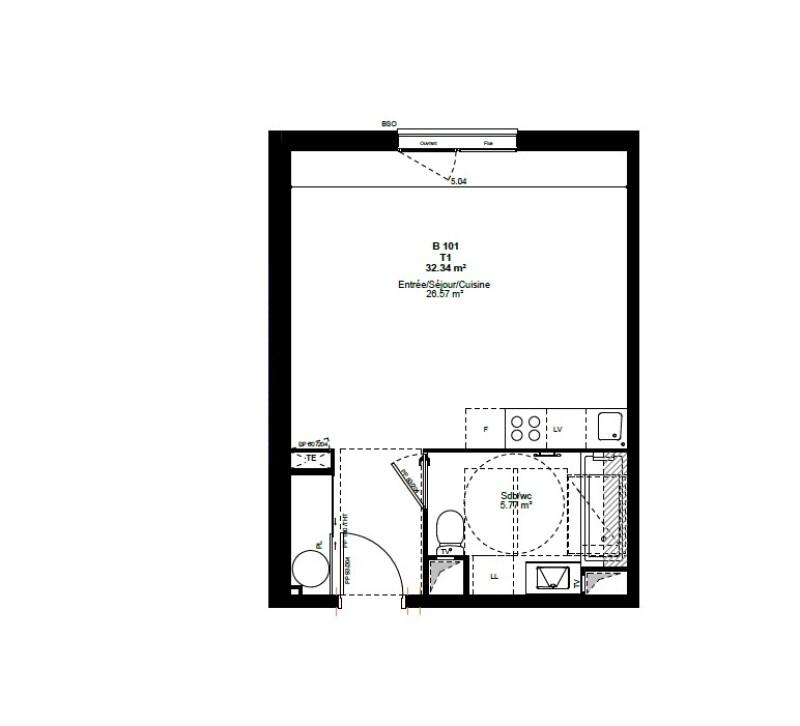 Appartement - 32 m² - 1 pièce