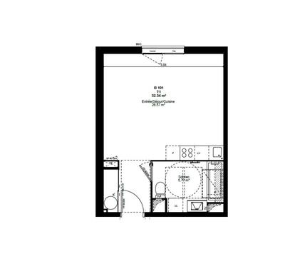 Appartement - 32 m² - 1 pièce