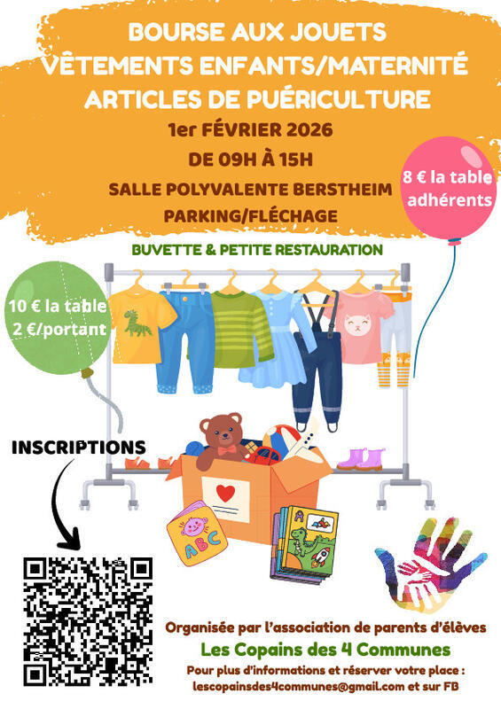 Bourse aux vêtements, jouets et articles de puériculture