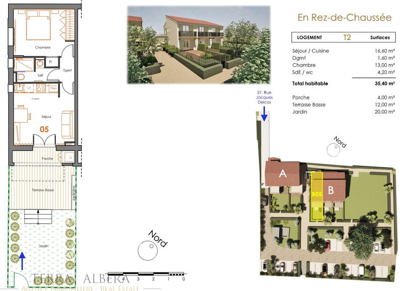 Appartement - 35 m² - 2 pièces