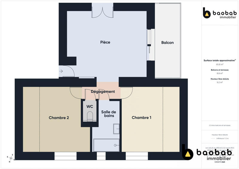 Appartement - 57 m² - 3 pièces