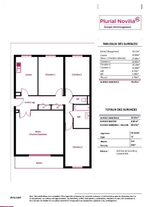 Appartement - 93 m² - 5 pièces