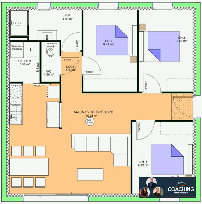 Maison - 70 m² - 5 pièces