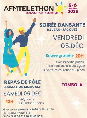 Téléthon : Soirée dîner dansant avec Dj