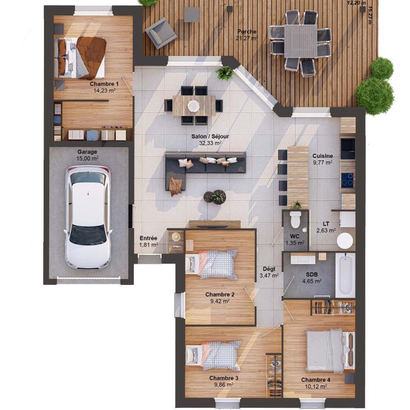 Maison - 100 m² - 6 pièces