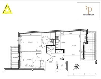 Appartement - 64 m² - 3 pièces