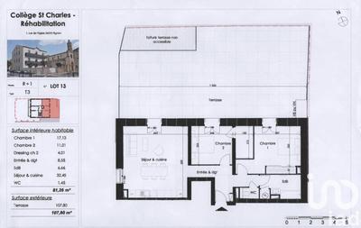 Appartement - 81 m² - 3 pièces