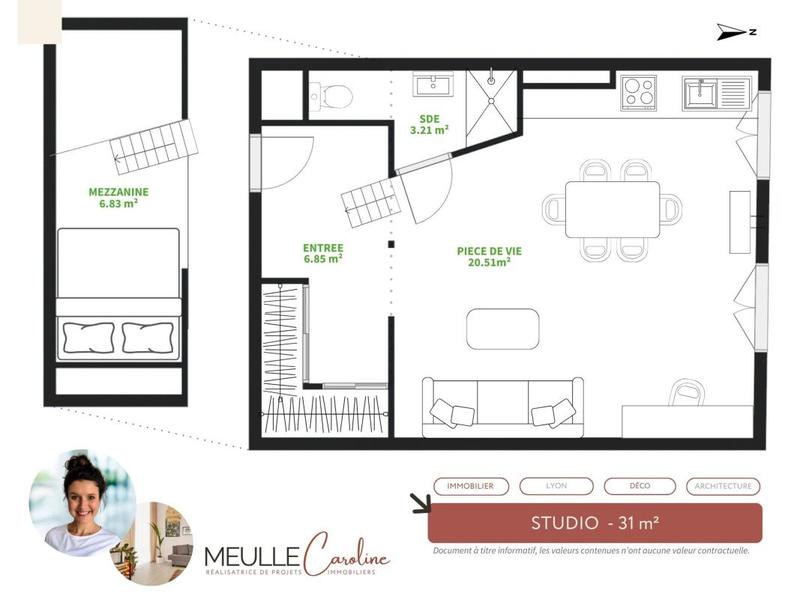 Appartement - 33 m² - 1 pièce