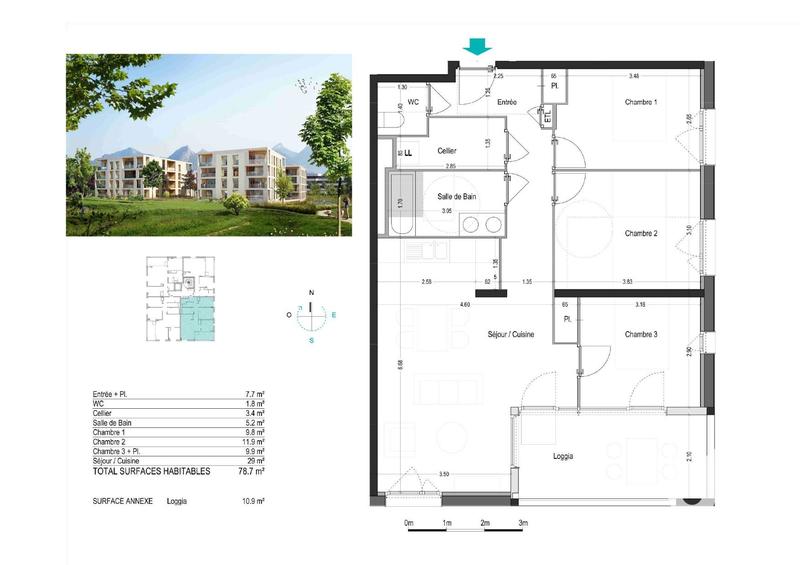 Appartement - 78 m² - 4 pièces