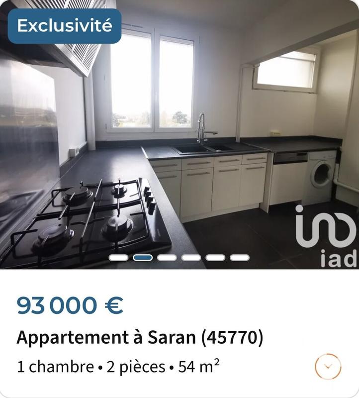 Appartement - 54 m² - 2 pièces