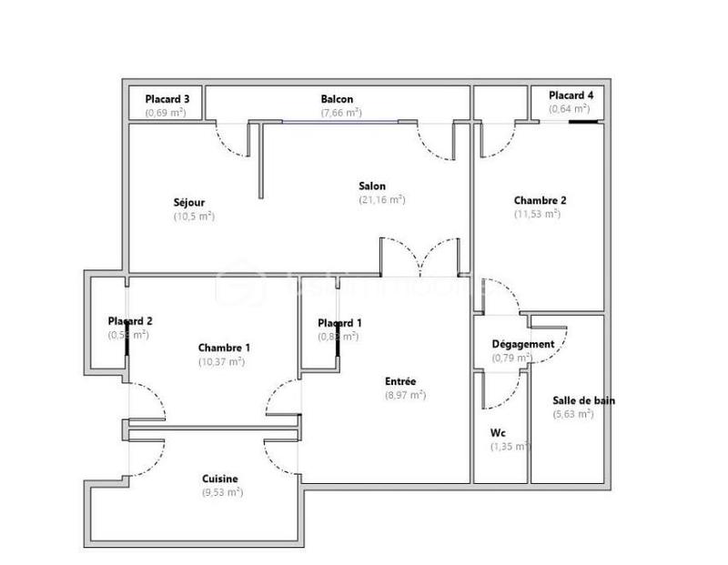 Appartement - 82 m² - 4 pièces