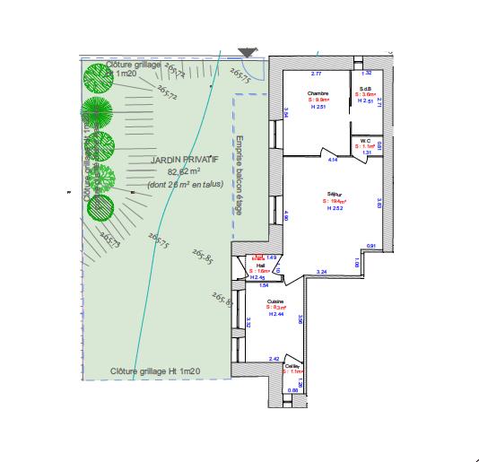 Appartement - 45 m² - 2 pièces