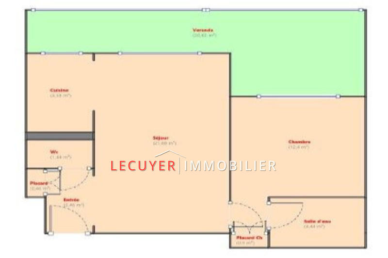 Appartement - 48 m² - 2 pièces