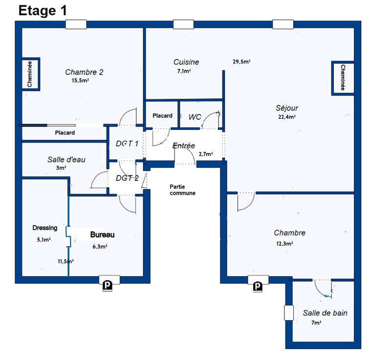 Appartement - 85 m² - 4 pièces