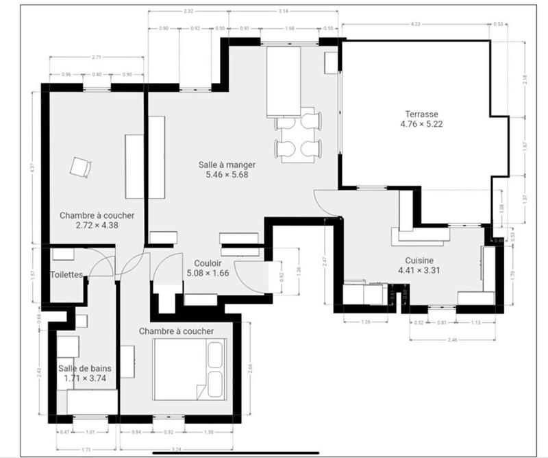 Appartement - 73 m² - 3 pièces