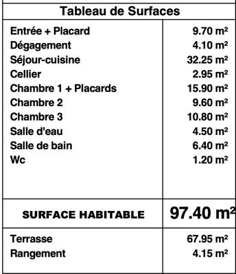 Appartement - 97 m² - 4 pièces