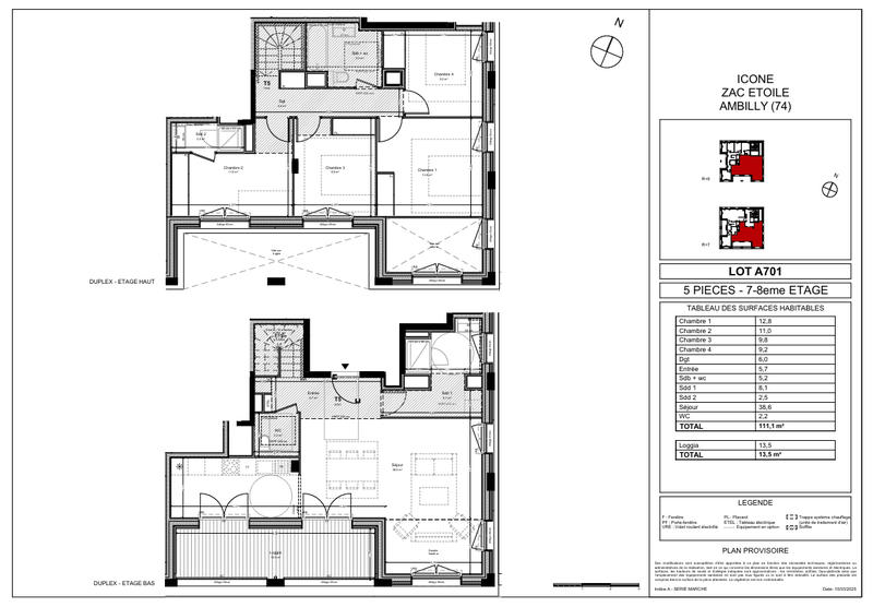 Appartement - 111 m² - 5 pièces
