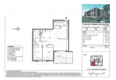 Appartement - 74 m² - 3 pièces