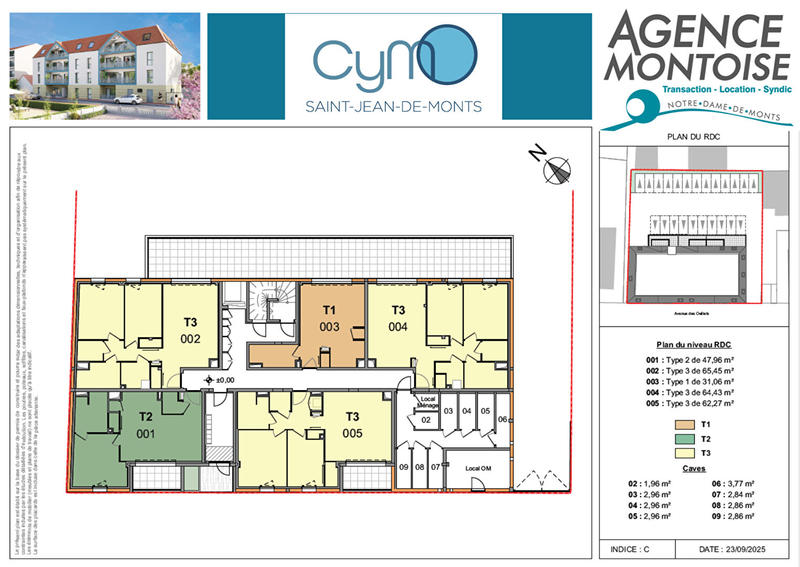 Appartement - 65 m² - 3 pièces