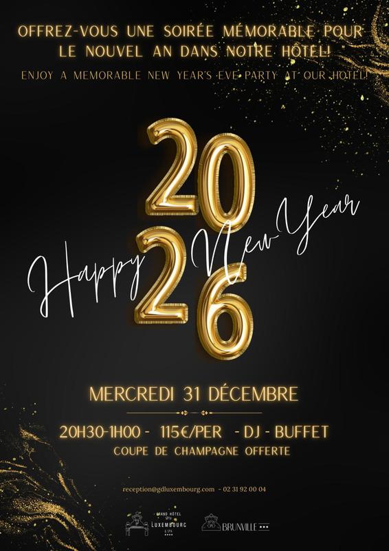 Soirée du nouvel an 2026 - Grand Hôtel du Luxembourg &amp; Spa Bayeux