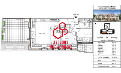 Appartement - 82 m² - 4 pièces