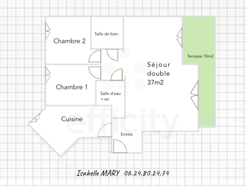 Appartement - 90 m² - 3 pièces