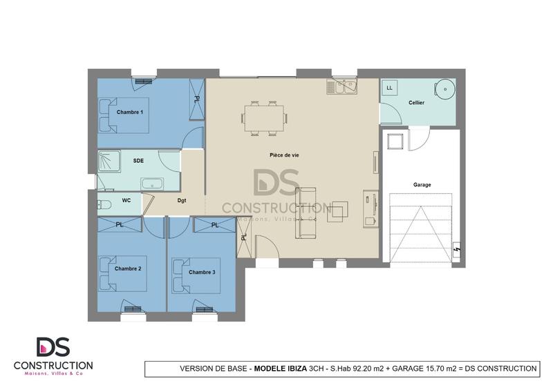 Maison - 92 m² - 5 pièces