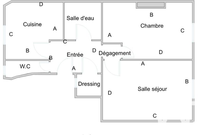 Appartement - 50 m² - 2 pièces