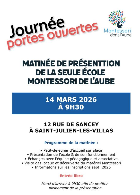 Portes ouvertes école Montessori dans l'Aube