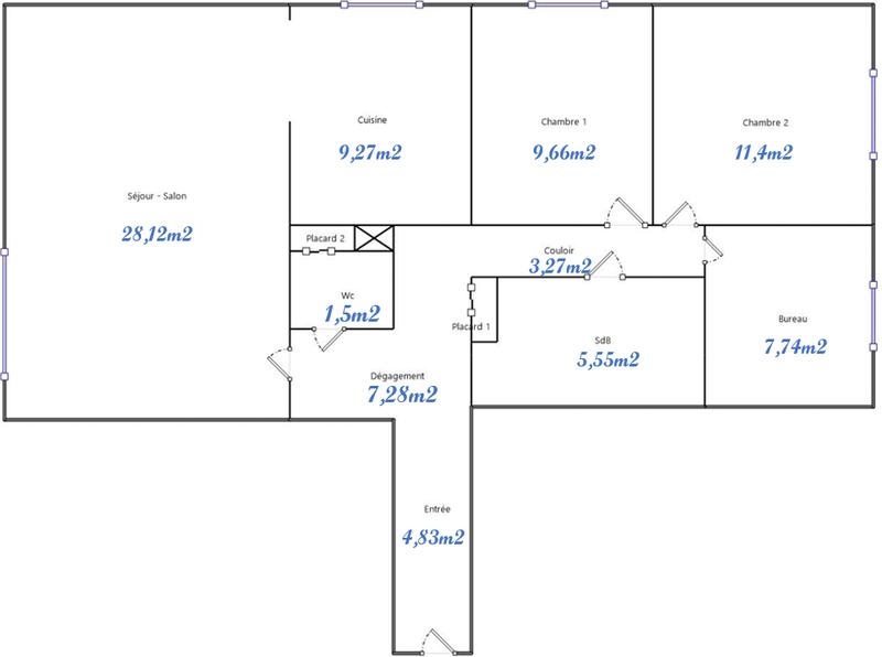 Appartement - 89 m² - 4 pièces